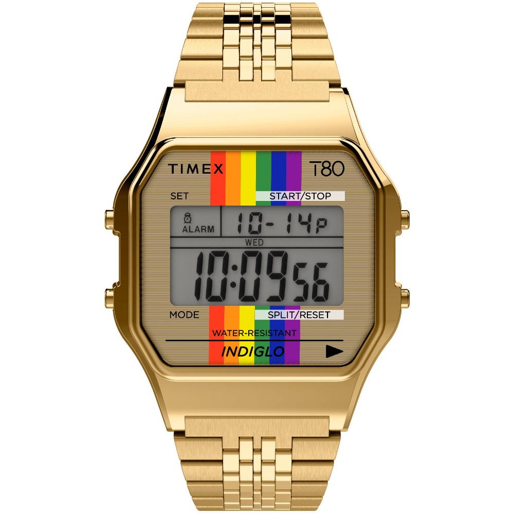 relogio timex dourado
